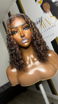 Lace Closure Curly Highlight Bob